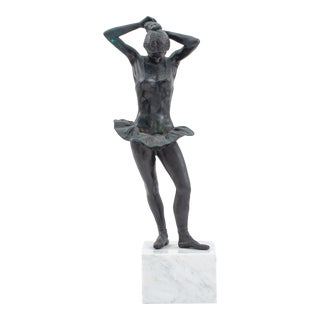 Signed Impressionistic Bronze Ballerina Sculpture For Sale