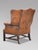 Brown Antique Wing Back Chairs in Brown Leather, 1890, Set of 2 For Sale - Image 8 of 11