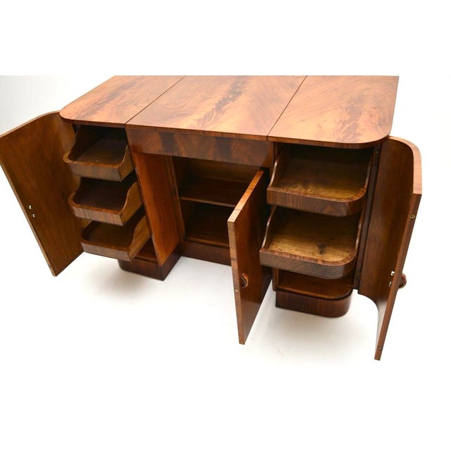 1930s Art Deco Figured Walnut Dressing Table, 1930s For Sale - Image 5 of 14