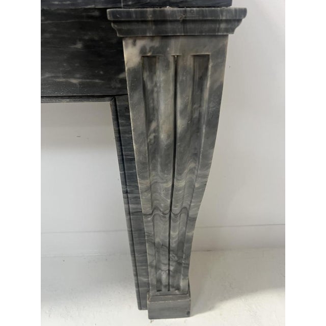 Stone Napoleon III Fireplace in Blue Turquin Marble, 1800s For Sale - Image 7 of 18