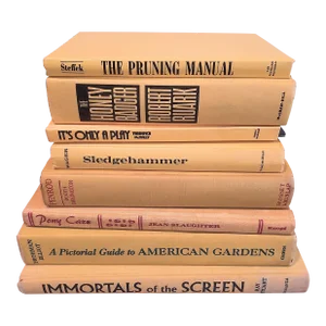 Vintage Sunny Yellow Bookstack Library Book Decorative Color