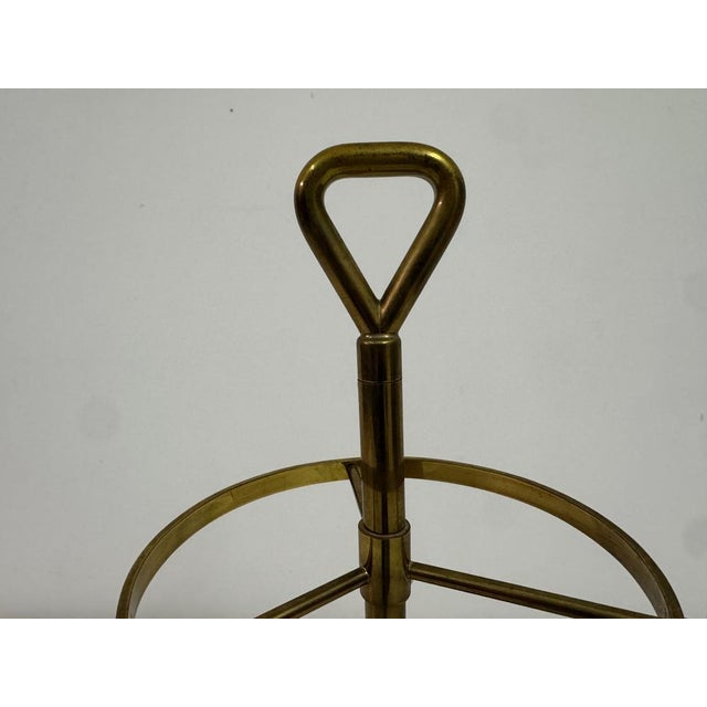 Italian Brass and Iron Umbrella Stand, v For Sale - Image 4 of 11