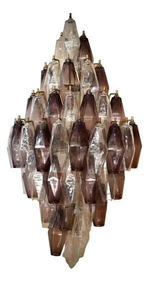 Mid-Century Violet and Transparent Murano Glass Wall Light, 2000s