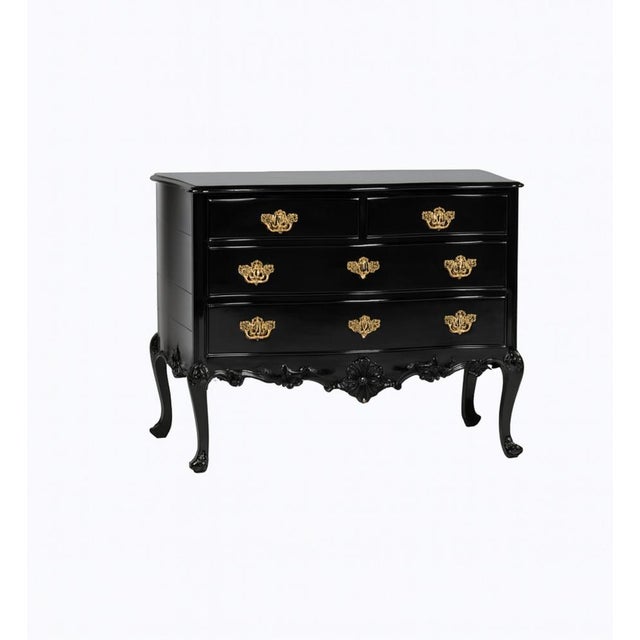 Baroque Black Lacquer Chests of Drawers, 1800s For Sale - Image 5 of 5