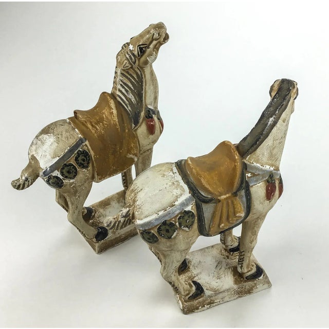 Miniature Antique Pair of Terra Cotta Tang Horses For Sale - Image 9 of 13