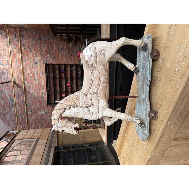Antique Carved Wooden Horse For Sale - Image 3 of 15
