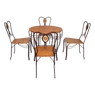 Medaillon Garden Set in Wrought Iron, Italy, 1970, Set of 5 For Sale