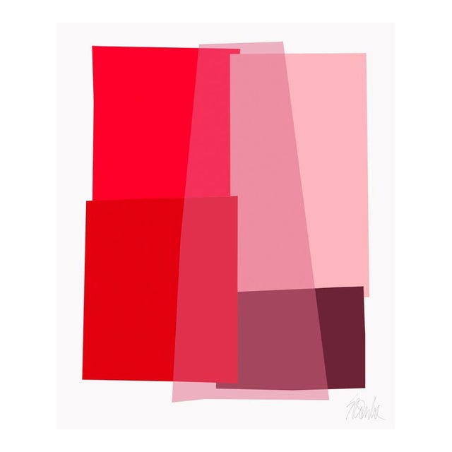 Red Red Collage Fine Art Print 40" X 50" by Liz Roache For Sale