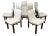 Set of 5 Mid Century Modern High Back Dining Chairs | Adrian Pearsall Style Upholstered White Chairs | Vintage MCM Dining Room Seating For Sale