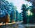 Sunrise Pines by Tracy Wall | Mixed Media on Stretched Canvas Landscape with Pine Trees and Road For Sale
