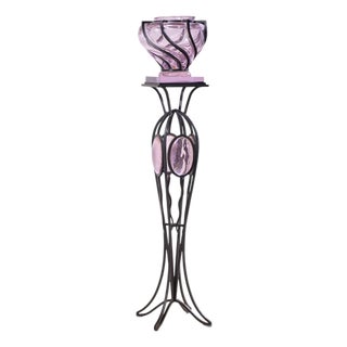 André Dubreuil for Daum Monumental Chantilly Vase and Pedestal For Sale