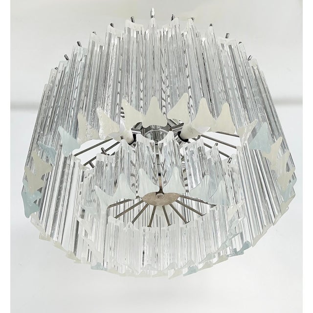 Mid-Century Modern Mid-Century Modern Style Lucite Chrome Chandelier With Canopy For Sale - Image 3 of 6