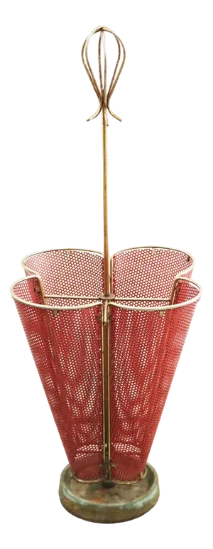 French Umbrella Stand in Brass by Mathieu Mategot, 1950s
