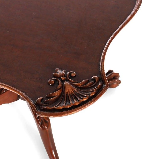 Antique Imperial Chippendale Carved Mahogany Side Table With Ball & Claw Feet C1930 Measures - 28 3/8" x 34 5/8" x 35 5/8"...