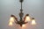 Art Deco Five-Light Bronze and Glass Floral Motif Chandelier, 1920s For Sale - Image 3 of 18