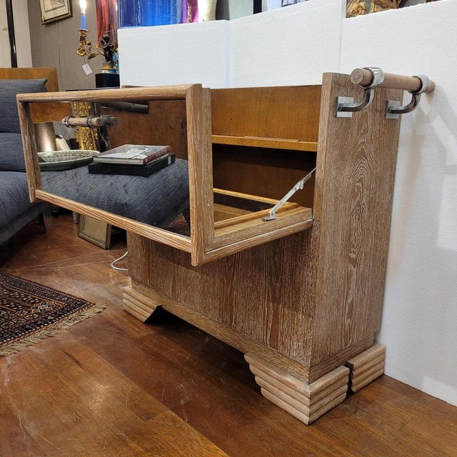 Art Deco Oak Bar Cabinet, France, 1980s For Sale - Image 4 of 18