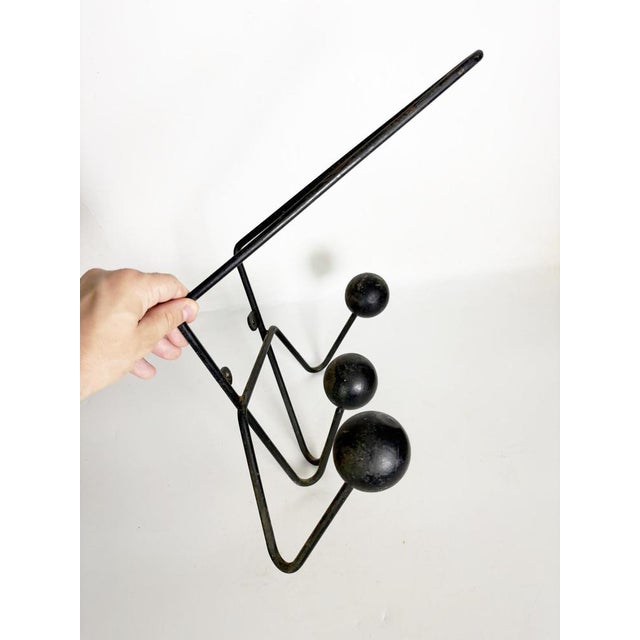 Coat Rack with Black Balls, France, 1960s For Sale - Image 11 of 12