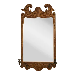Labarge Vintage Chippendale Gold Gilt Mirror W. Candelabra
