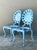 Vintage Blue Metal Shell Back Grotto Chairs - A Pair For Sale - Image 9 of 12