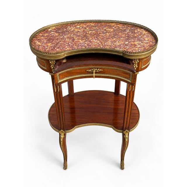 19th Century Louis XV Transition Mahogany Kidney Console Table For Sale - Image 6 of 14