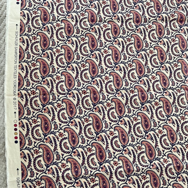 Schuyler Samperton Cordoba in Spice Colorway Linen Fabric 2 3/4 Yards