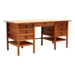 John Kelly Black Cherry & Black Walnut Secretary Desk J1 Series J-22a For Sale