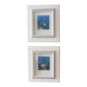 Framed Original Abstracts, Oil on Panel, a Pair by C. Damien Fox