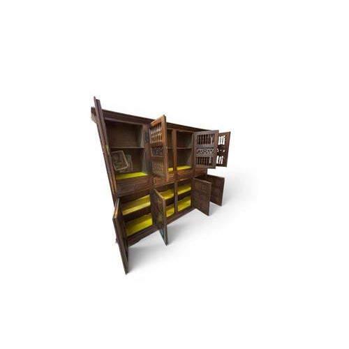 Large Castilian Wood Pantry Cabinet with Perforated Doors For Sale - Image 11 of 15