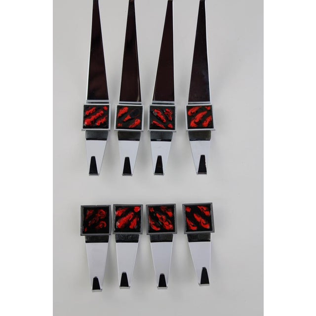 Black Coat Hooks with Enamel Decorations, Germany, 1960s, Set of 8 For Sale - Image 8 of 14