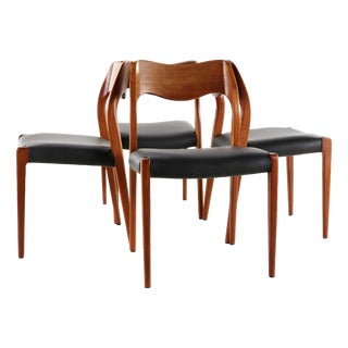 Model 71 Dining Chairs by Niels Otto Møller for J.L. Møller Mobelfabrik, Denmark, 1960s, Set of 4 For Sale