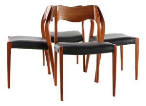 Model 71 Dining Chairs by Niels Otto Møller for J.L. Møller Mobelfabrik, Denmark, 1960s, Set of 4