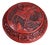 Vintage Chinese Carved Cinnabar Lacquer Round Box With Figural Scene For Sale