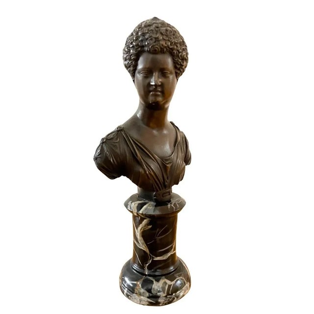 Metal De Medicis Portrait Busts of King Henry IV & Queen Maria De Medici - A Pair For Sale - Image 7 of 12