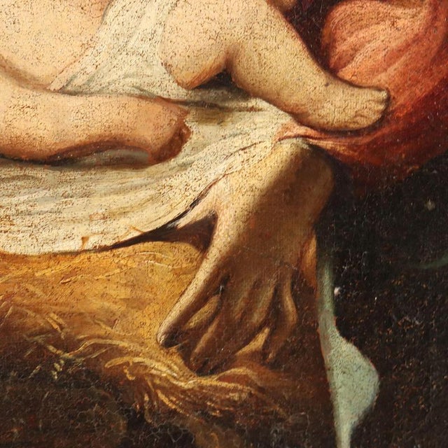18th Century Italian School, Nativity, 18th Century, Oil on Canvas For Sale - Image 5 of 13