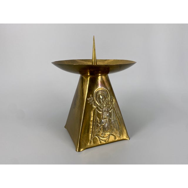 Brutalist Candle Holder with Madonna and Child Motif, 1960s For Sale - Image 9 of 9