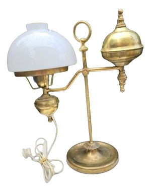 Brass Desk Lamp, Denmark, 1950s