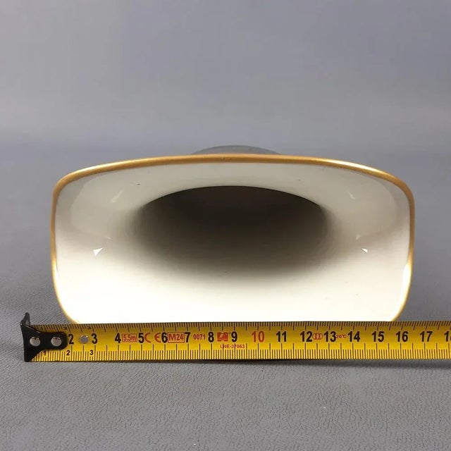 Handmade 24 Karat Gold-Plated Porcelain Goldfish Vase from Morbelli, 1970s For Sale - Image 12 of 14