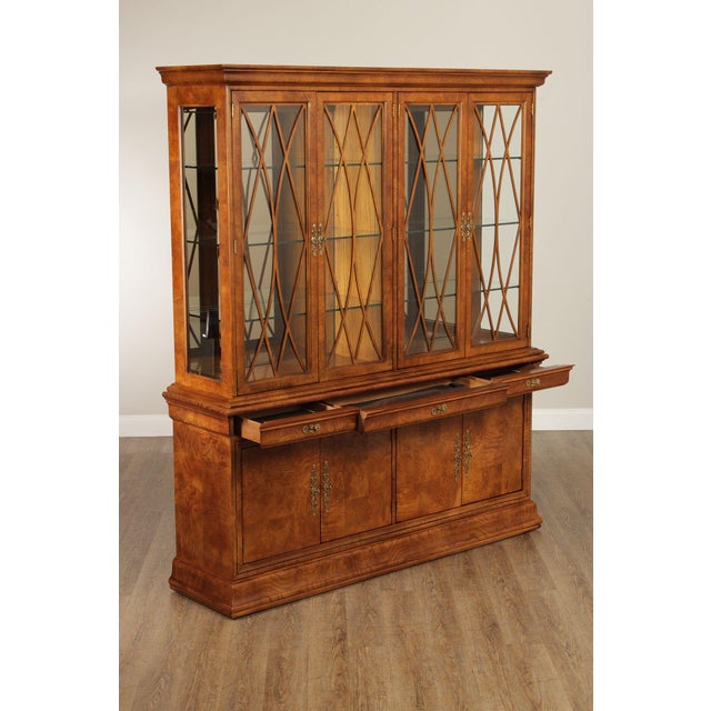 Wood Henredon Charles X Burlwood China Display Cabinet For Sale - Image 7 of 12