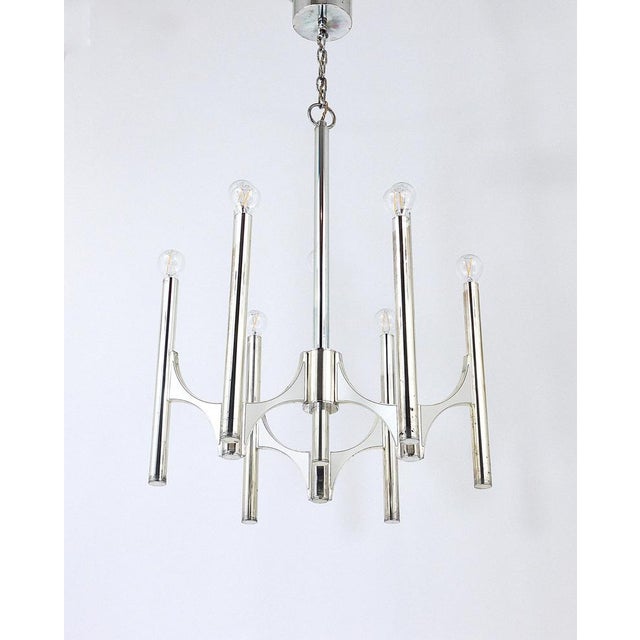 Mid-Century Italian Silver-Plated Chandelier by Gaetano Sciolari for Lightolier, 1960s For Sale - Image 6 of 18