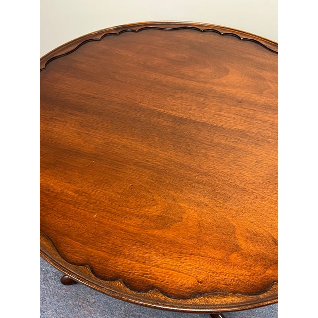 Wood Vintage Brandt Mahogany Queen Anne Style Tea Table For Sale - Image 7 of 10