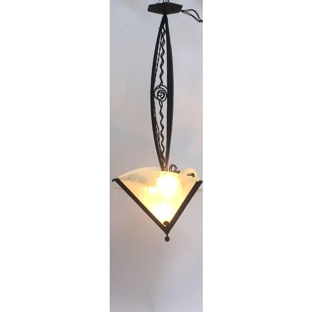 1940s Art Deco French Ceiling Lamp For Sale - Image 5 of 6