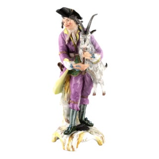19th Century A Young Man with a Goat Figurine from KPM, Germany For Sale