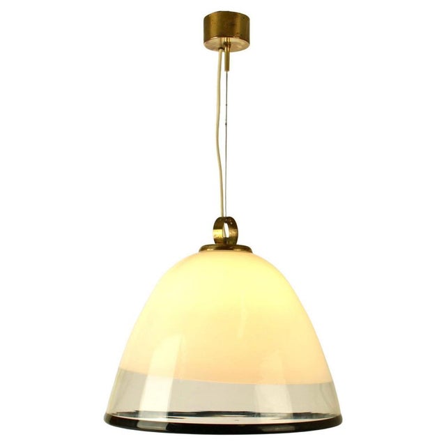Large Glass Bell Shape Pendant Pendant by Renato Toso for Leucos Murano 1960s For Sale - Image 13 of 13