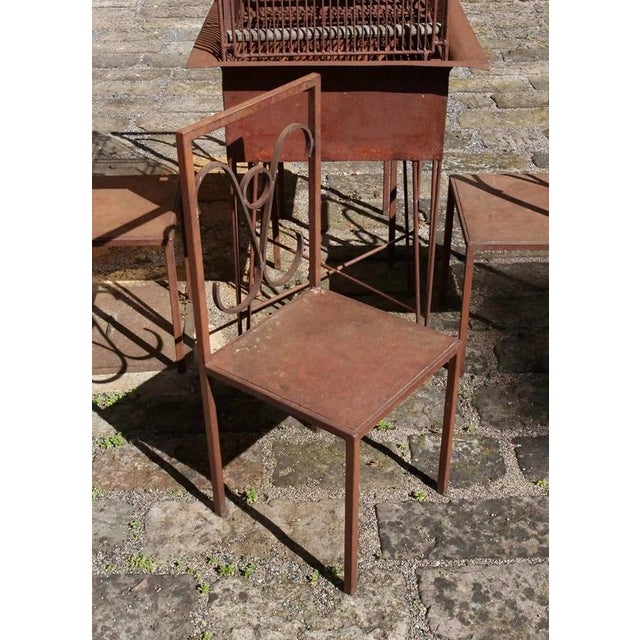 2000 - 2009 Metal Cage on Legs with Chairs, Set of 5 For Sale - Image 5 of 8
