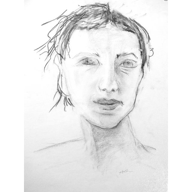 Contemporary Martha Holden "Portrait of a Woman" Drawing For Sale - Image 3 of 3