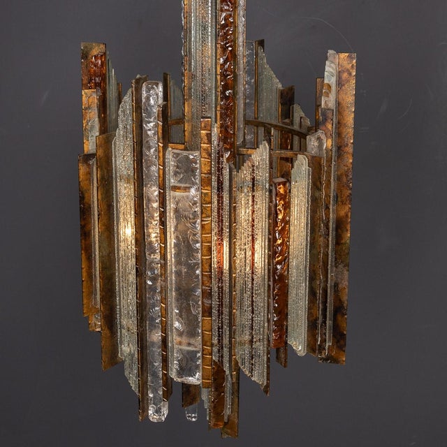 Modern Vintage 20th Century Brutalist Italian Pendant Light by Albano Poli for Poliarte, 1970a For Sale - Image 3 of 16