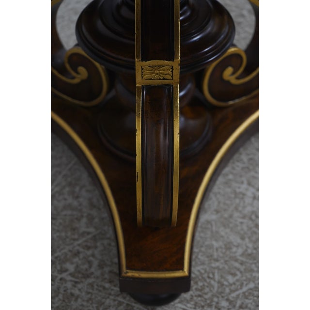 Maitland Smith Round Inlaid Mahogany Center Table For Sale - Image 11 of 15