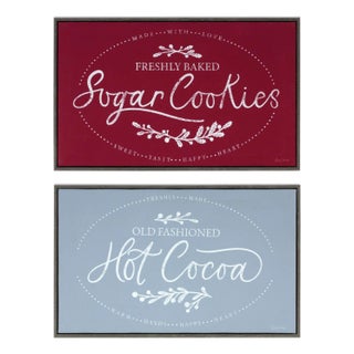 Winter Cookies and Cocoa Wall Sign (Set of 2) For Sale