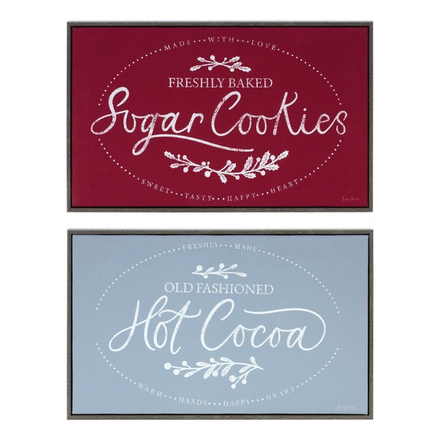 Winter Cookies and Cocoa Wall Sign (Set of 2) For Sale