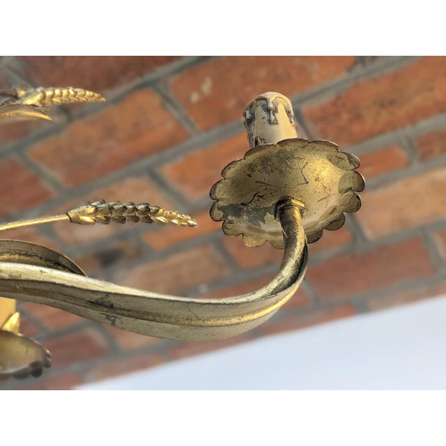 Five-Arm Wheat Ear Chandelier For Sale - Image 13 of 14